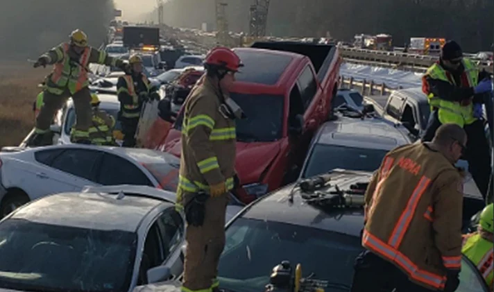 תאונת שרשרת המונית בוירג'יניה שבארה''ב