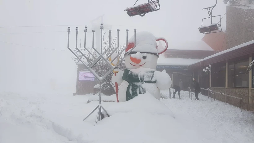 שלג נערם בחרמון