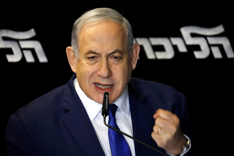 Israeli Prime Minister Benjamin Netanyahu Addresses The Media In Airport City Near Tel Aviv