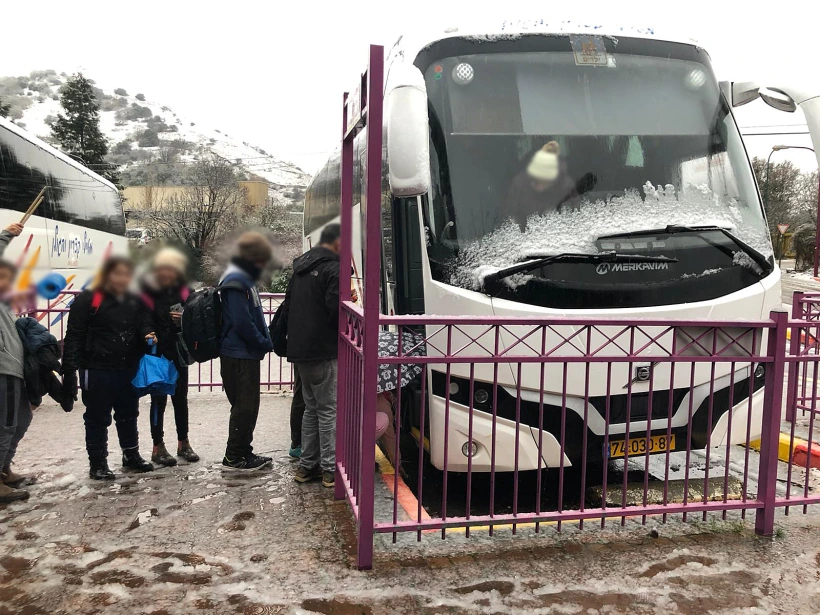 תלמידי בית ספר אביטל במרום גולן מפונים בעקבות מזג האוויר