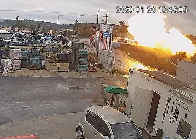 תיעוד הפיצוץ במפעל לאספקת חומרי דלק בטמרה