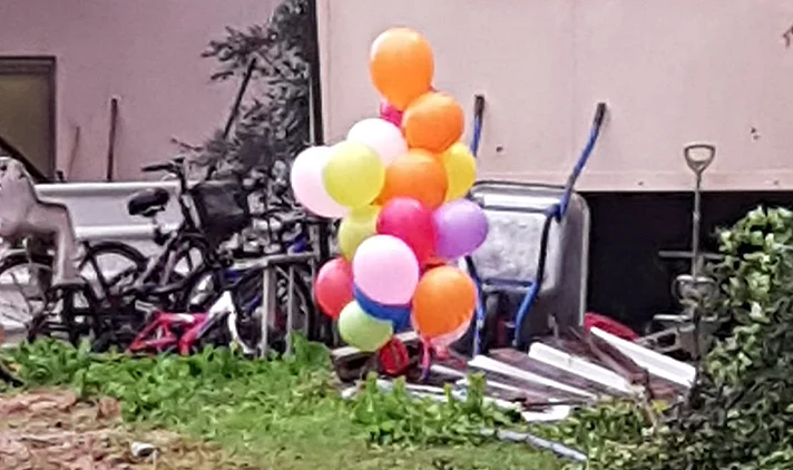 צרור בלוני הנפץ שאותר בחצר בית משפחה בשדות נגב