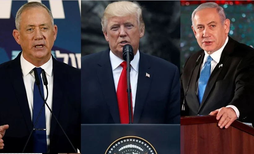 בנימין נתניהו, דונלד טראמפ ובני גנץ