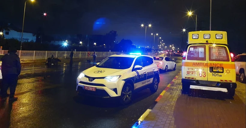 זירת התאונה בכביש 4