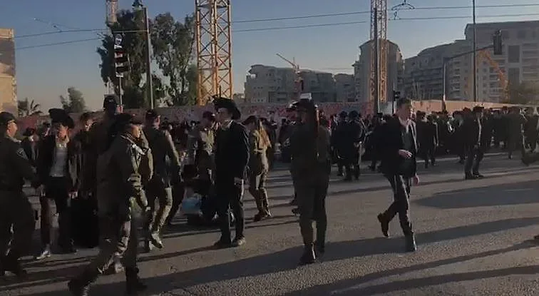 כוחות הבטחון במחאת החרדים