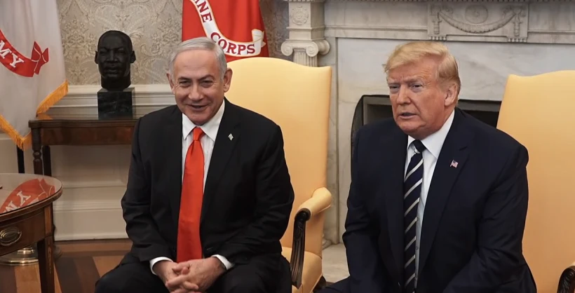 פגישת נתניהו וטראמפ בבית הלבן לקראת תכנית המאה