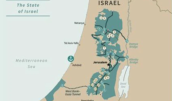 החלוקה על פי תוכנית השלום של דונלד טראמפ