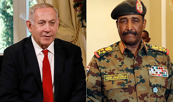 נשיא סודן, עבד אל-פתאח עבד א-רחמן אל-בורהאן וראש הממשלה בנימין נתניהו