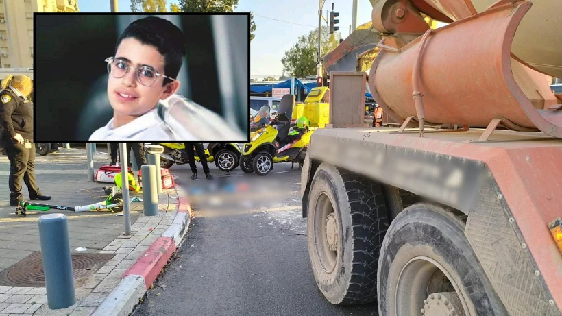 זירת התאונה שבה נדרס למוות דניאל כהן בן ה-13