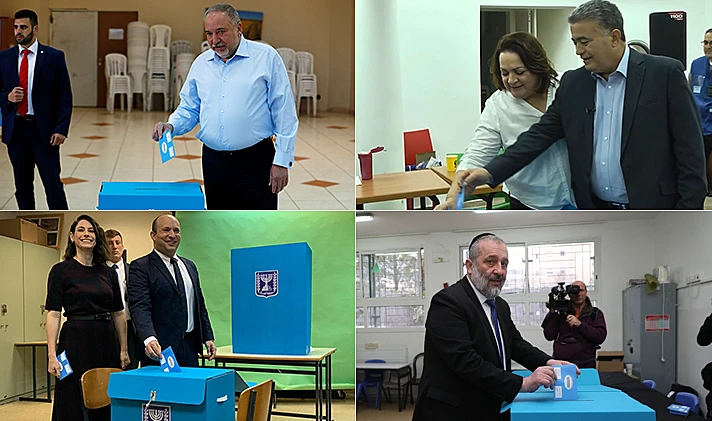 ראשי המפלגות מצביעים