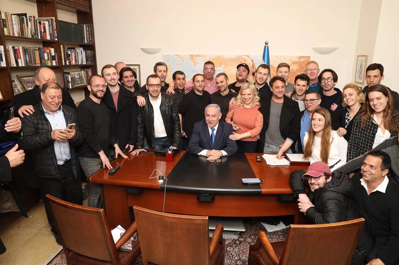 שרה ובנימין נתניהו לאחר קבלת תוצאות המדגם