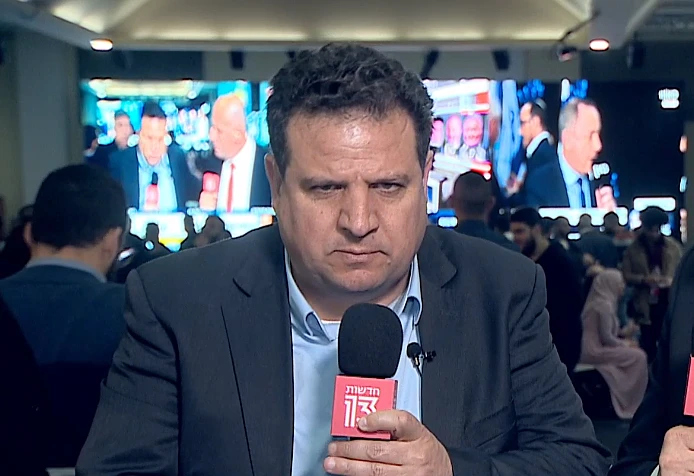 איימן עודה בריאיון לחדשות 13 לאחר תוצאות המדגם