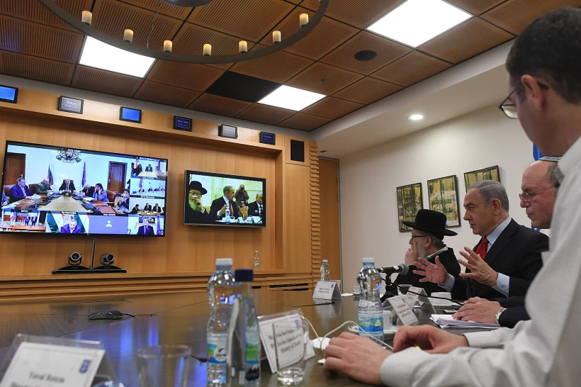 ראש הממשלה בנימין נתניהו בשיחת ועידה עם מנהיגים מאירופה על התמודדות עם וירוס הקורונה