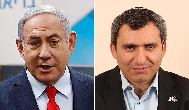 ראש הממשלה בנימין נתניהו והשר להגנת הסביבה זאב אלקין