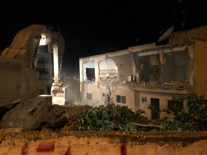 הריסת בית המחבל מהפיגוע שבו נרצחה רנה שנרב