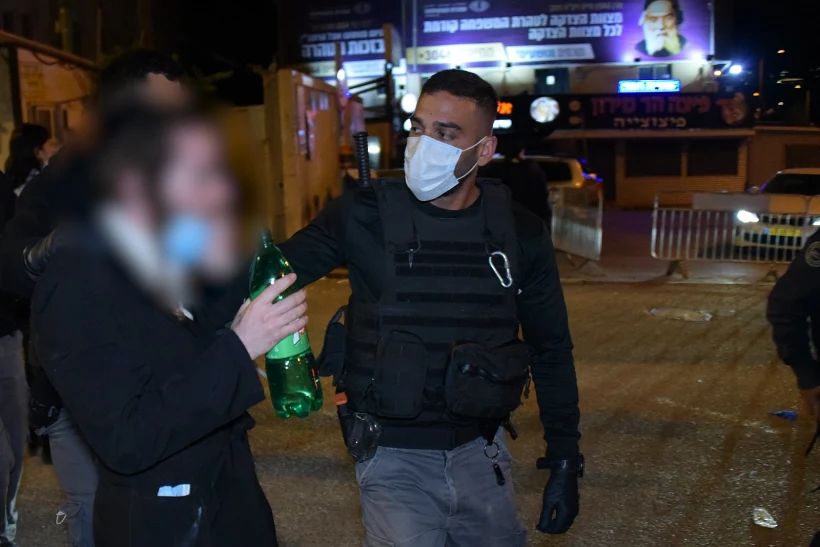 מעצר מתפרעים בהר מירון