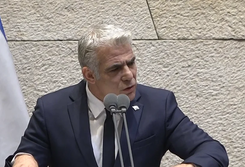 יו''ר האופוזיציה יאיר לפיד בטקס השבעת הממשלה