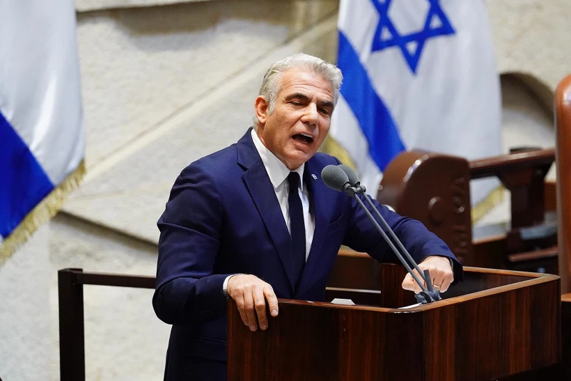 יו''ר האופוזיציה יאיר לפיד נואם במהלך השבעת הממשלה