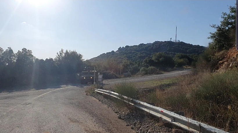 ג'יפ צה''ל בסמוך לזירת התקרית בגבול לבנון