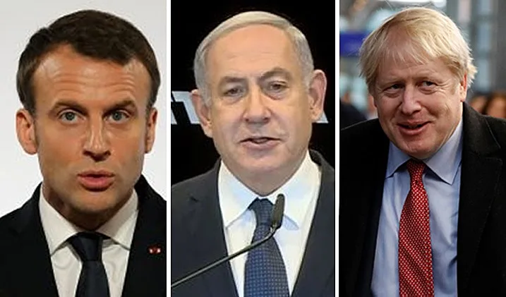 ג'ונסון, נתניהו ומקרון