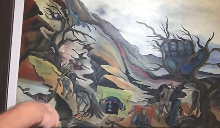 ציור של צבי גור, שרצח את הנער אורון ירדן