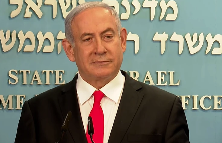 בנימין נתניהו בהצהרה לתקשורת בעקבות העלייה בהדבקה