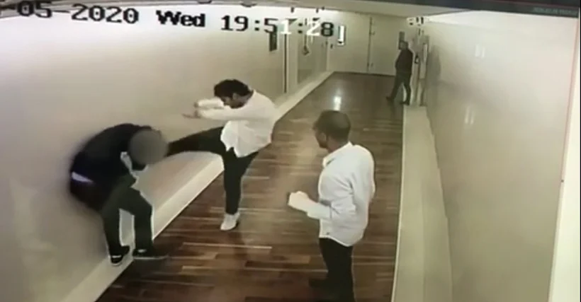 אורן קובי מכה אדם אחר