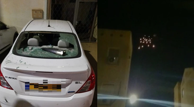 שיגור בוצע לעבר ישראל, רכב בשדרות נפגע מרסיסים של כיפת ברזל