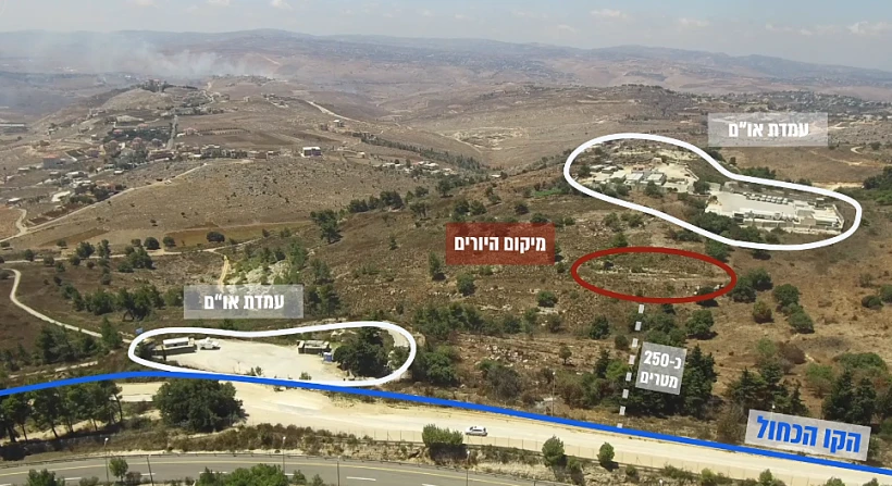 תיעוד המרחב ממנו בוצע ניסיון הפיגוע של חזבאללה