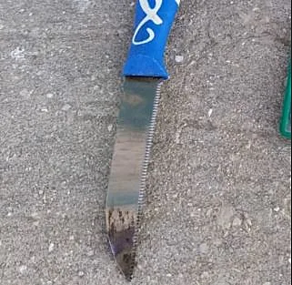 הסכין איתה ניסה לדקור המחבל בצומת העוקפים סמוך לחברון