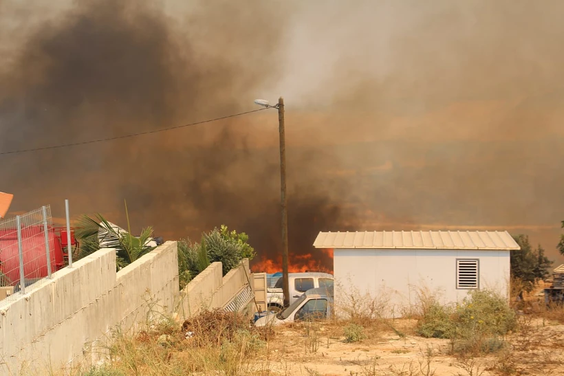 שריפה באזור חדרה