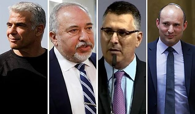 נפתלי בנט, גדעון סער, אביגדור ליברמן ויאיר לפיד