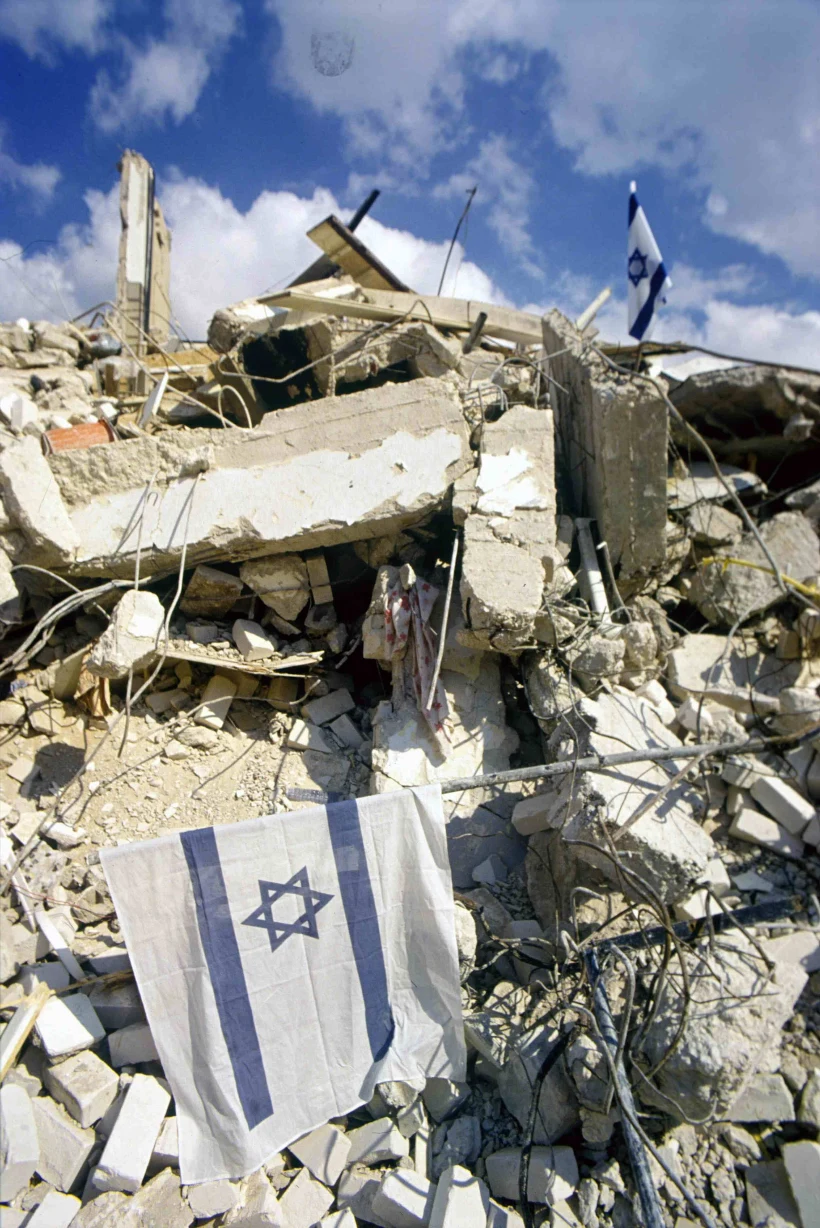 הרס שנגרם לבית שנפגע מסקאד