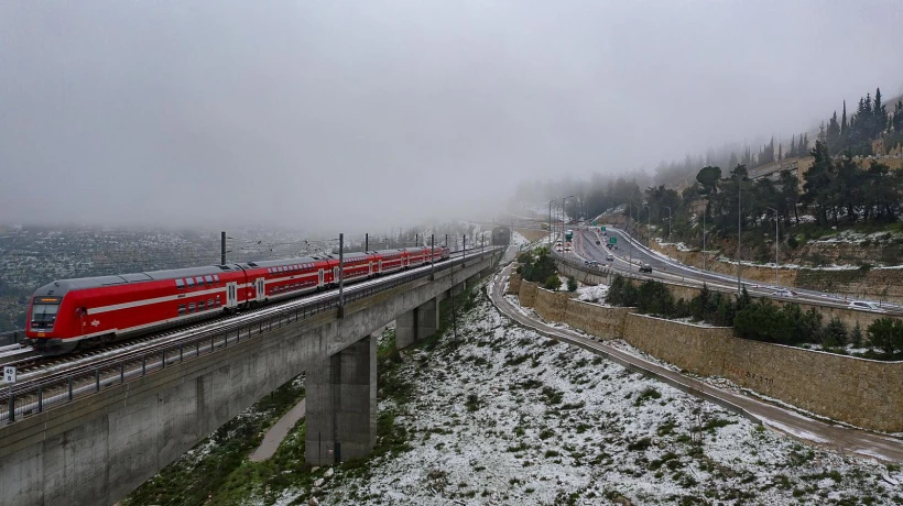 שלג בקו המהיר לירושלים