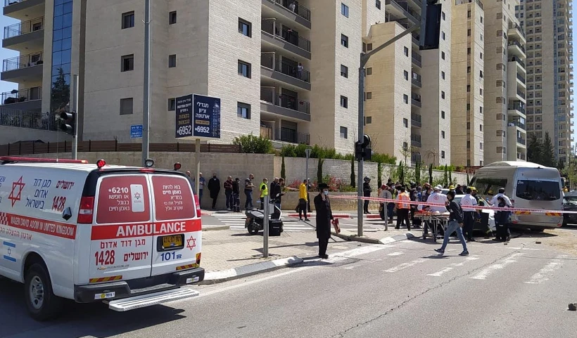 זירת התאונה בירושלים