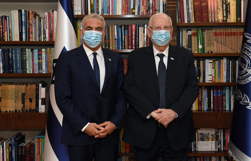 נשיא המדינה ראובן ריבלין ויו''ר יש עתיד יאיר לפיד