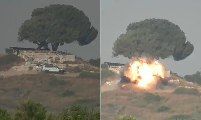 תיעוד ירי הקורנט מהרצועה לעבר רכב ישראל