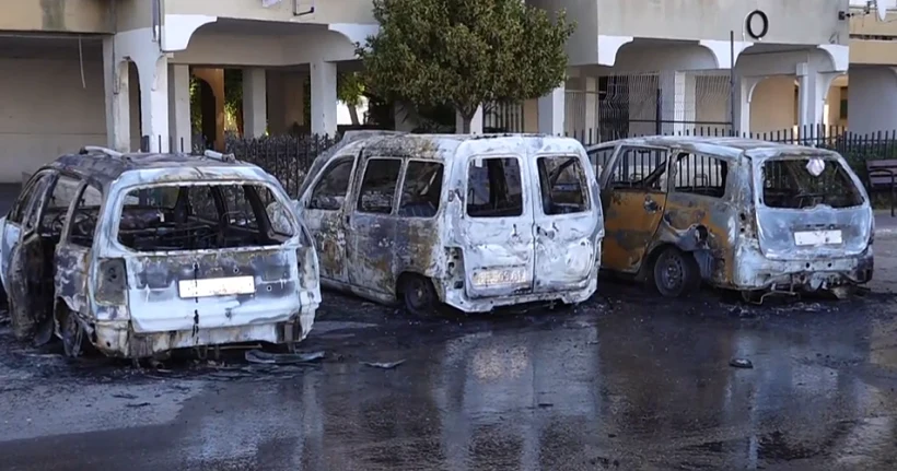 רכבים שהוצתו במהלך מהומות בלוד