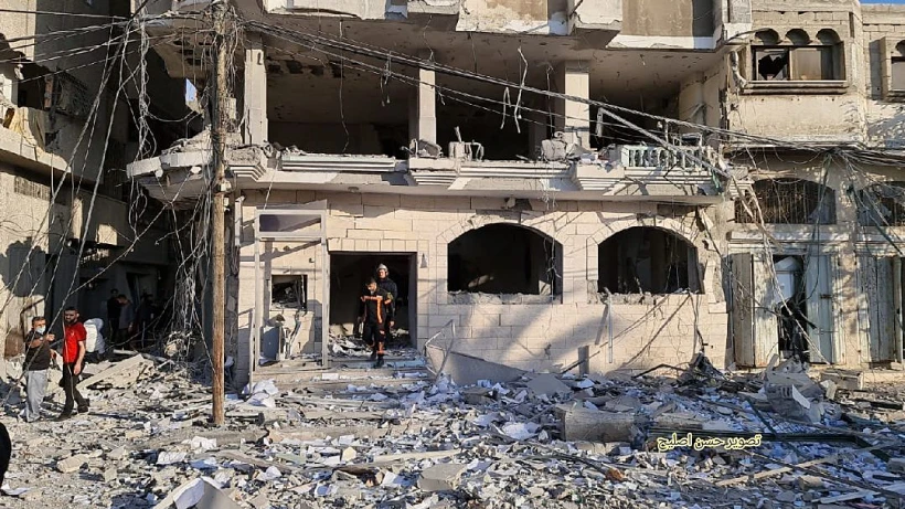 הרס ברצועת עזה, מבצע שומר החומות, תקיפת צה''ל