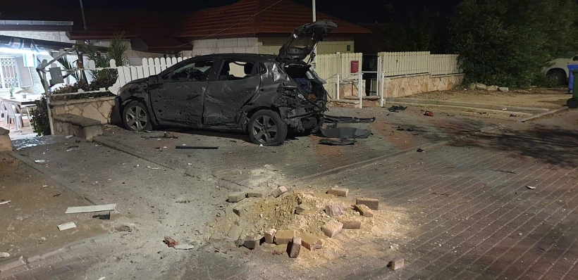 שומר החומות, זירת נפילת רקטה באשקלון, רכב