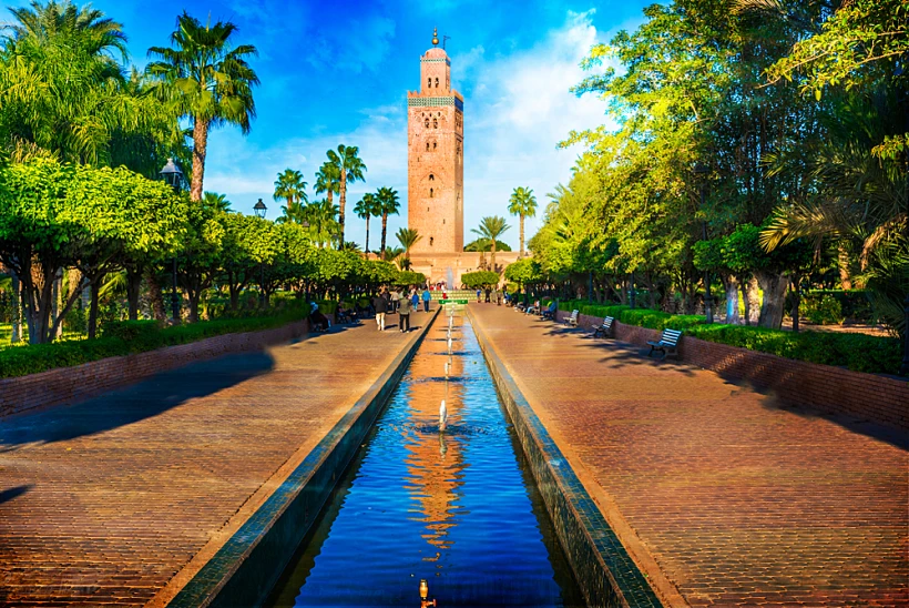 Koutoubia,mosque,minaret,at,medina,quarter,of,marrakesh,,morocco
