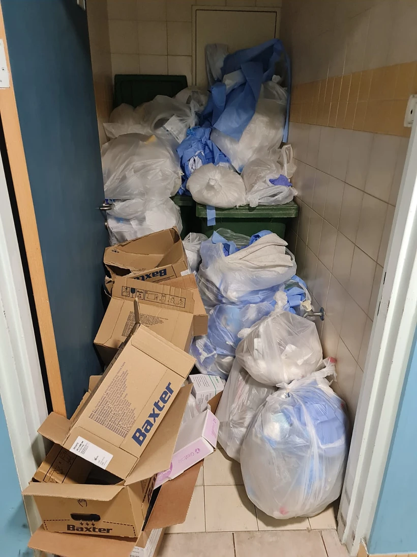 זבל, אשפה, בית חולים, שביתה