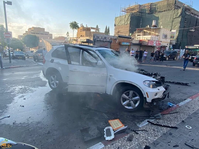 הרכב הפגוע ברחוב יפת