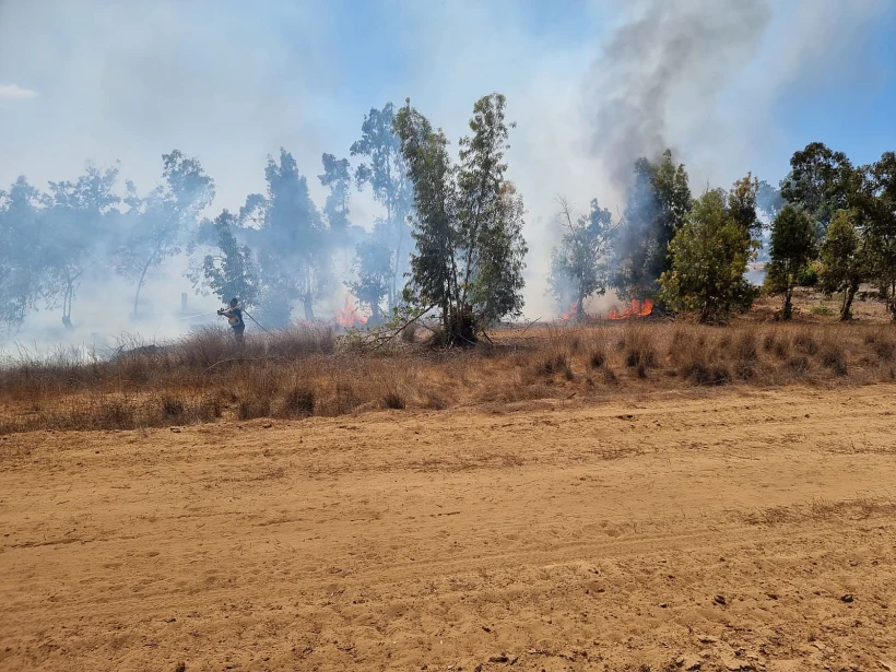 כיבוי השריפות בעוטף עזה