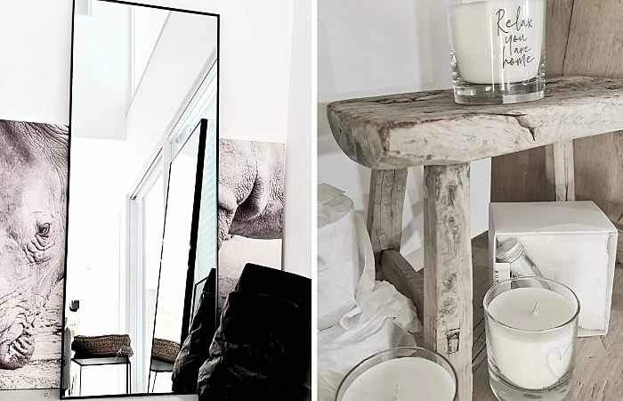 מראה ושולחן עבודת יד קונו האס