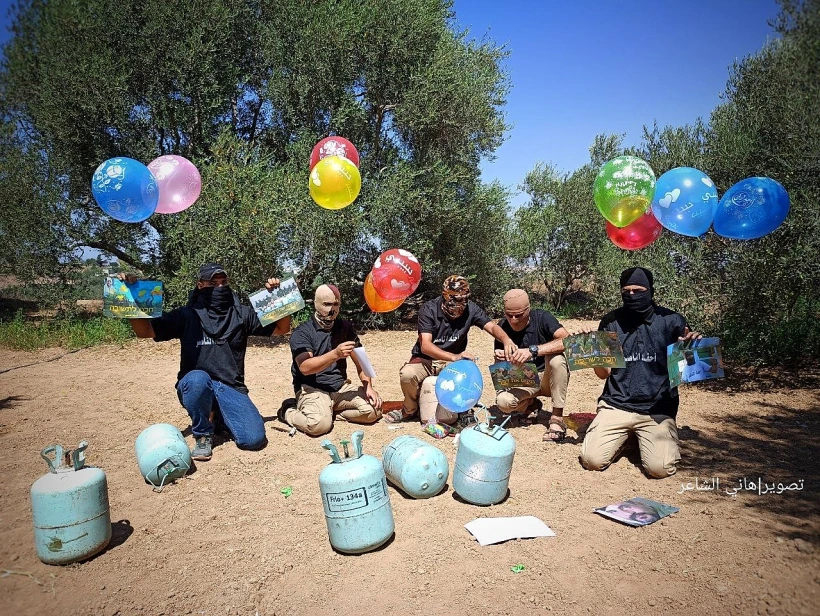 שיגור בלונים מעזה לעבר שטח ישראל