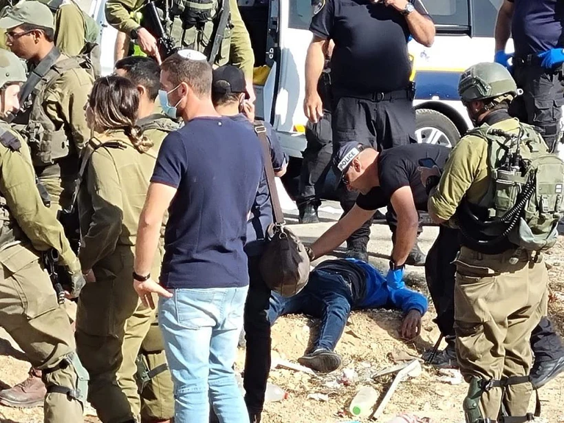 זירת ניסיון הפיגוע סמוך לצומת גוש עציון