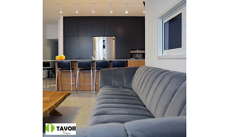 מטבח ננו בשילוב פורניר אלון מבית תבור עיצובים