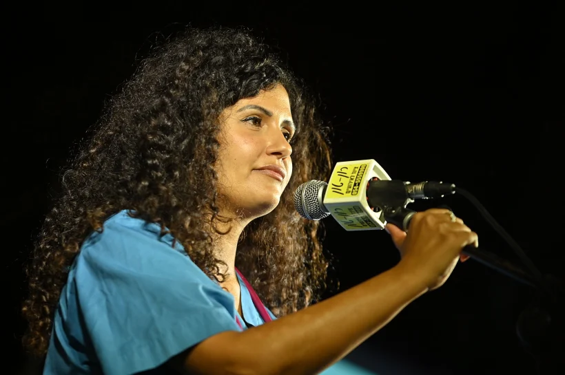 ד''ר ריי ביטון בהפגנת המתמחים