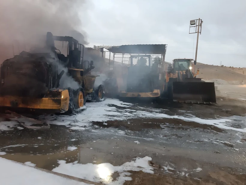 שריפה במחצבה בנגב